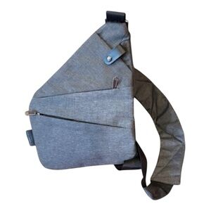 Wander Plus Gray Sling Bag with Zipper crossbody secure bag purse travel